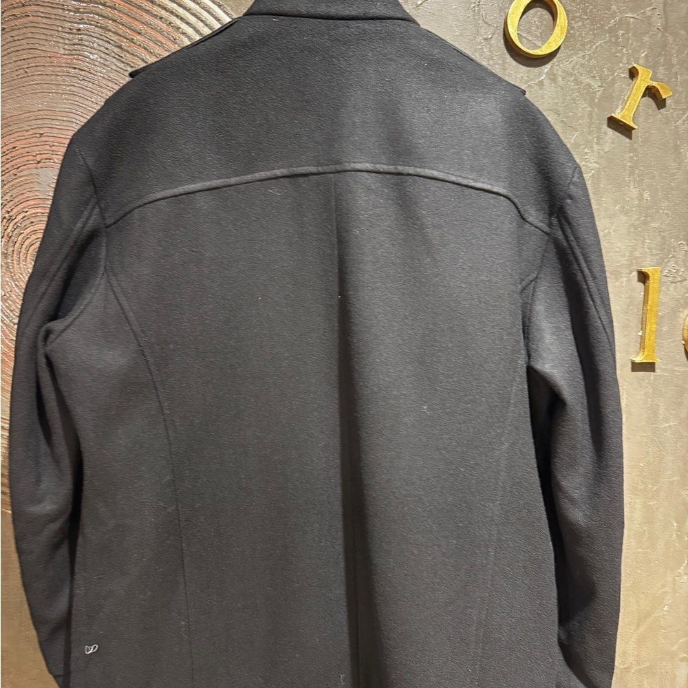 Armani Collezioni men’s Black winter pea coat wool Jacket size xl - Picture 4 of 5